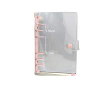 Un classeur à 6 boutons pression et 6 anneaux transparents souples couvertures de carnet de notes planificateur budgétaire pour l'école, le bureau, les réunions