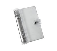 Un classeur à 6 boutons pression et 6 anneaux transparents souples couvertures de carnet de notes planificateur budgétaire pour l'école, le bureau, les réunions