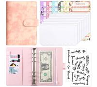Un classeur à 6 budgets avec enveloppes pour espèces, feuilles de budget, étiquettes autocollantes, carnet de dépenses ménagères, planificateur
