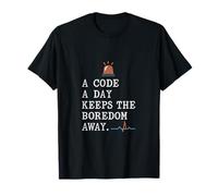 Un code a jour éloigne l'ennui EMT Firefighter Design T-Shirt