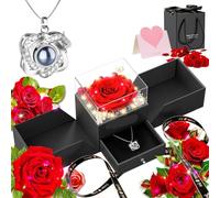 Un Collier de Roses Rouges éternelles avec Un Pendentif en Forme de cœur est Le Cadeau Parfait for Votre Petite Amie ou Votre Grand-mère, en Particulier for la Saint-Valentin ou Un Anniversaire.