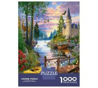 Un Conte de fées comme Le château de la forêt Puzzle 1000 Pièces Adultes Puzzles 1000 Pièces Durable Jeux De Puzzle Cadeau 70x50cm/1000pcs