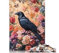 Un Corbeau se Tient sur Un Puzzle de 1000 pièces - Puzzles de 1000 pièces pour Adultes et familles - Puzzles en Bois pour Adultes et Enfants - Cadeaux - 1000 pièces (75 x 50 cm)