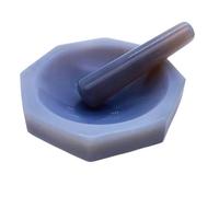 Un costume, Ensemble de mortier et pilon en agate naturelle de 50 mm, 70 mm, 100 mm et 120 mm for la recherche et le broyage(ID 190MM)