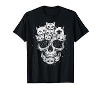 Un crâne mais ce sont de Mignons Chatons avec de Grands Yeux drôles et rêveurs T-Shirt