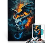 Un crâne menaçant Puzzle Adulte 1000 pièces Jeu Familial Anti-Stress Défi Difficile Renforcer l'amour Entre Les Couples 38x26cm