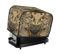 Un crapaud qui se mélange avec le fond mural pour grille-pain 2 tranches de cuisine petits appareils ménagers couvertures avec poches protection contre la poussière et les empreintes digitales