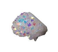 Un cristal blanc naturel en forme d'auréole, plaqué or, en quartz minéral à halo d'ange, for une décoration intérieure spirituelle et énergétique.(40-60g)