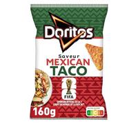 Un croquant irrésistible pour vos apéros avec les chips tortilla au goût taco mexicain DORITOS, format 160g - Lot de 4