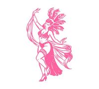 un croquis représentant une danseuse burlesque Stickers muraux 36x57.7cm Personnalisation Rose