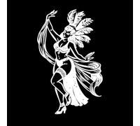 un croquis représentant une danseuse burlesque Stickers muraux 50.4x80.8cm Modification et ajout d'informations possibles Blanc