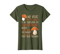 Un Cueilleur De Champignons Cèpes Chasseur De Champignon T-Shirt, Femme, Olive, M