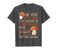 Un Cueilleur De Champignons Cèpes Chasseur De Champignon T-Shirt, Homme, Chiné Foncé, 3XL
