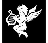 un cupidon jouant de la lyre Stickers muraux 54.6x58.9cm Ne se décolle pas Blanc