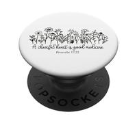 Un cœur Joyeux est Une Bonne médecine Dieu chrétien et Jésus PopSockets PopGrip Adhésif