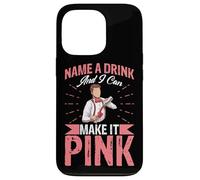 Un Design de Barman Rose pour Buveur de vin Coque pour iPhone 13 Pro