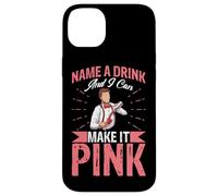 Un Design de Barman Rose pour Buveur de vin Coque pour iPhone 14 Plus