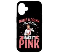 Un Design de Barman Rose pour Buveur de vin Coque pour iPhone 16