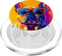 Un Dessin d'un Bouledogue français Cool avec étui à Lunettes de Soleil PopSockets PopGrip pour MagSafe