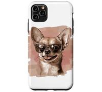 Un dessin d'un chien chihuahua mignon avec des lunettes de soleil Coque pour iPhone 11 Pro Max
