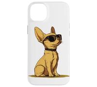 Un dessin d'un chien chihuahua mignon avec des lunettes de soleil Coque pour iPhone 14 Plus