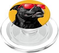 Un Dessin d'un Chien Pitbull Cool avec des Lunettes de Soleil PopSockets PopGrip pour MagSafe