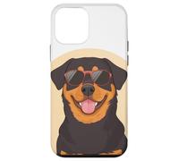 Un dessin d'un chien rottweiler cool avec des lunettes de soleil Coque pour iPhone 12 mini
