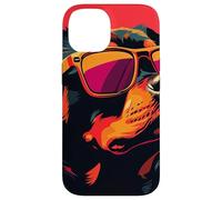 Un Dessin d'un Chien Rottweiler Cool avec des Lunettes de Soleil Coque pour iPhone 14