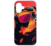 Un Dessin d'un Chien Rottweiler Cool avec des Lunettes de Soleil Coque pour iPhone 16