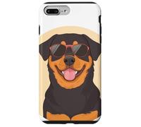 Un dessin d'un chien rottweiler cool avec des lunettes de soleil Coque pour iPhone 7 Plus/8 Plus