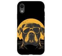 Un dessin d'un chien rottweiler cool avec des lunettes de soleil Coque pour iPhone XR