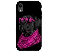 Un dessin d'un chien rottweiler cool avec des lunettes de soleil Coque pour iPhone XR