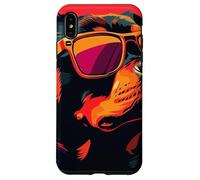 Un Dessin d'un Chien Rottweiler Cool avec des Lunettes de Soleil Coque pour iPhone XS Max