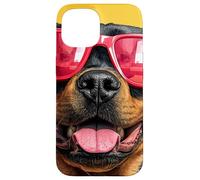 Un Dessin d'un Rottweiler Cool avec des Lunettes de Soleil Coque pour iPhone 15