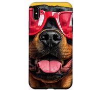 Un Dessin d'un Rottweiler Cool avec des Lunettes de Soleil Coque pour iPhone XS Max