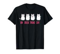 Un Deux Trois Cat Animaux Arc-en-ciel Miaulant Kitty Kawaii T-Shirt