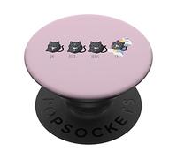 Un Deux Trois Cat Funny French Pun Chats Noirs PopSockets PopGrip Adhésif