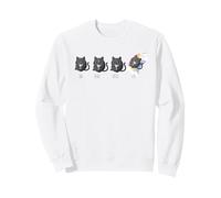 Un Deux Trois Cat Funny French Pun Chats Noirs Sweatshirt