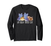 Un Deux Trois Chat 1 2 3 4 Chats Humoristique Langue Française Meme Manche Longue