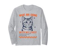 Un Dicton Funny Cat Lives pour Les Amoureux des Chats Manche Longue