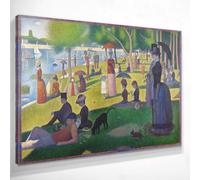 Un dimanche à La Grande Jatte Georges Seurat, tableau grand format en haute qualité imprimé sur toile, art de qualité, encadré prêt à accrocher bsa1-170x120 cm