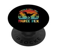Un Dinosaure Amusant à Trois Rex âgé de 17 Ans, génial Depuis 2009 PopSockets PopGrip Adhésif