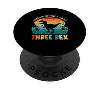 Un Dinosaure Amusant à Trois Rex âgé de 19 Ans, génial Depuis 2007 PopSockets PopGrip Adhésif