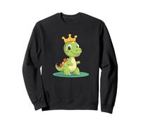 Un dinosaure heureux montrant sa couronne pour les amoureux du jurassique Sweatshirt