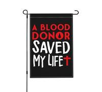 Un donneur de sang m'a sauvé la vie - Drapeau de jardin vertical double face 30 x 45 cm - Décoration murale/de jardin - Bannière de bienvenue