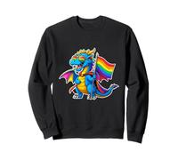 Un Dragon Cool avec Drapeau Arc-en-Ciel LGBTQ LGBTQ allié Gay Pride Sweatshirt
