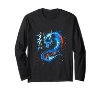Un dragon japonais avec des kanji et un art manga renaissant Manche Longue