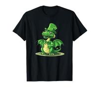Un Dragon Joyeux Portant du Vert pour la Chance T-Shirt