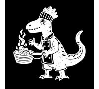 un dragon portant une toque de chef porte une toque de chef Stickers muraux en vinyle 54.6x56.2cm N'abîme pas le mur Blanc