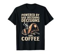 Un drôle de père en col Bleu animé par de Mauvaises décisions et du café T-Shirt